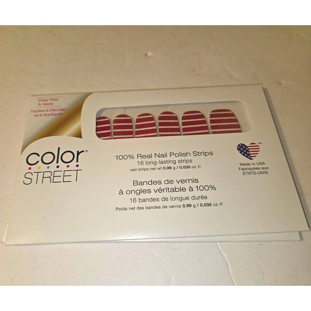 Color Street Nail Polish Strips Red White Striped Elf Stockings
